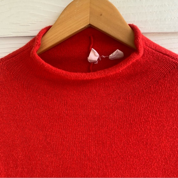 Moth red orange mock neck pullover sweater size XS long sleeve stretch Fall - Picture 2 of 12